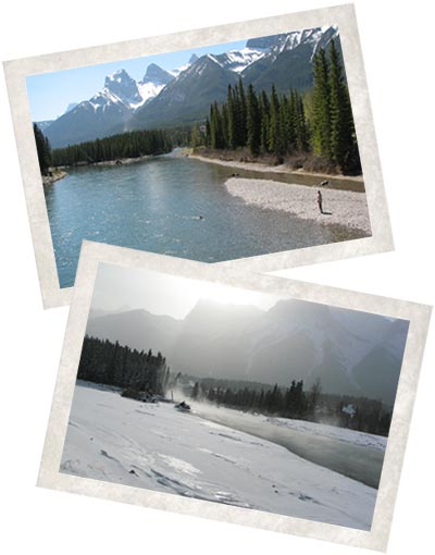 sun amp; ice day on the Bow River, Canmore